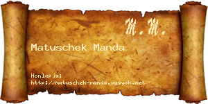 Matuschek Manda névjegykártya